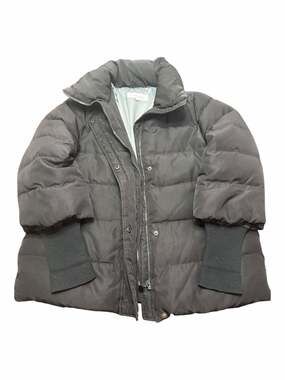 Calvin Klein Women's Black Down-Filled Puffer Jacket with Knit Cuffs